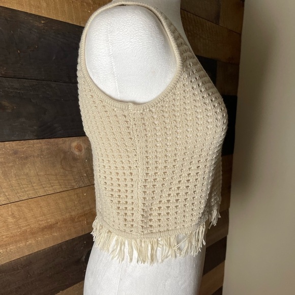 Miou Muse Arizona Sunset Crochet Beige Top Size Small New! - Picture 4 of 6